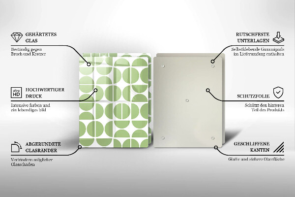 Glas Herdabdeckplatte Muster aus Boho-Formen