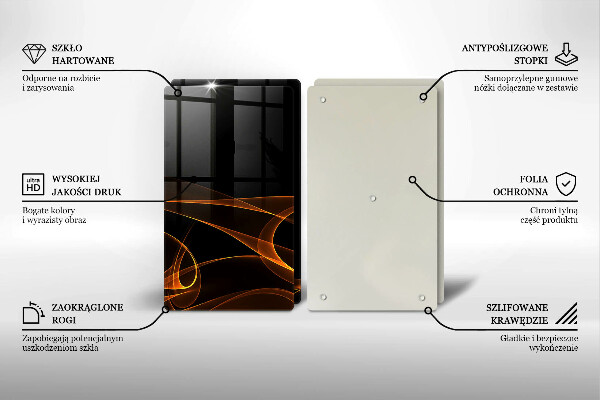 Glas Herdabdeckplatte Abstrakte Linien