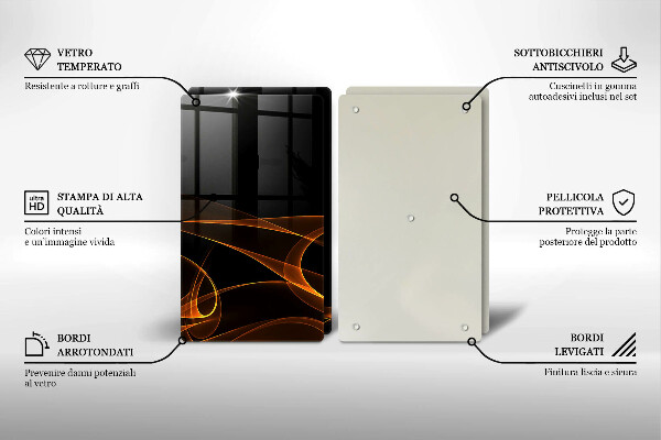 Glas Herdabdeckplatte Abstrakte Linien