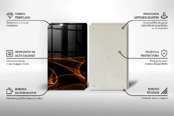 Glas Herdabdeckplatte Abstrakte Linien