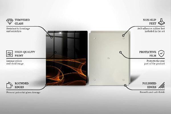 Glas Herdabdeckplatte Abstrakte Linien