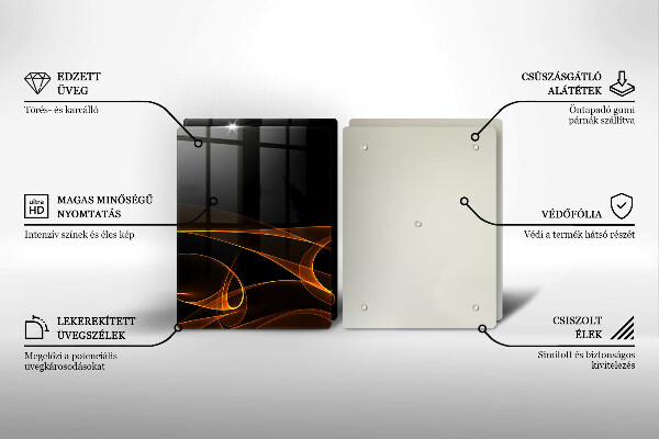 Glas Herdabdeckplatte Abstrakte Linien