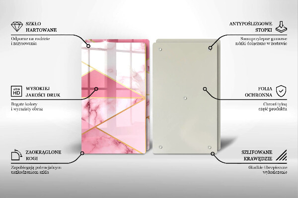 Glas Herdabdeckplatte Geometrischer Marmor