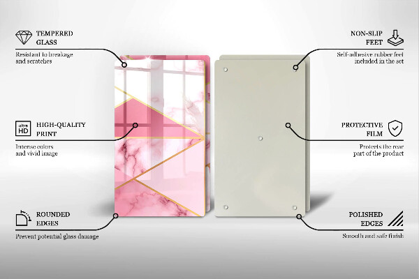 Glas Herdabdeckplatte Geometrischer Marmor