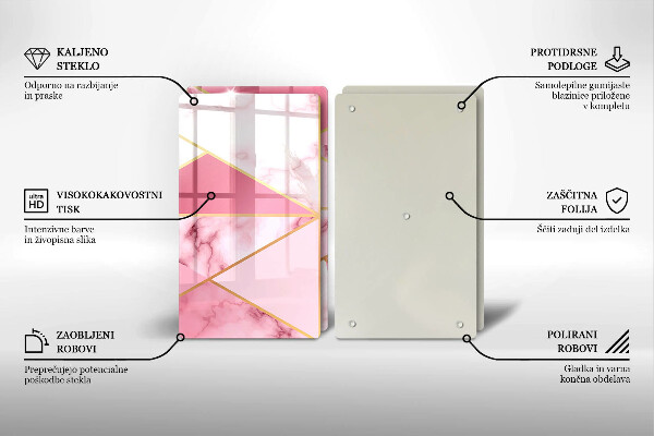 Glas Herdabdeckplatte Geometrischer Marmor