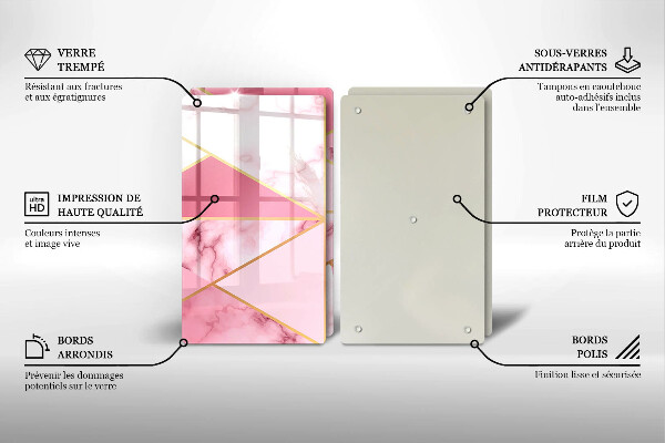 Glas Herdabdeckplatte Geometrischer Marmor