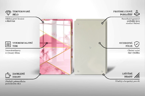 Glas Herdabdeckplatte Geometrischer Marmor