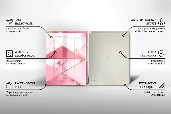 Glas Herdabdeckplatte Geometrischer Marmor