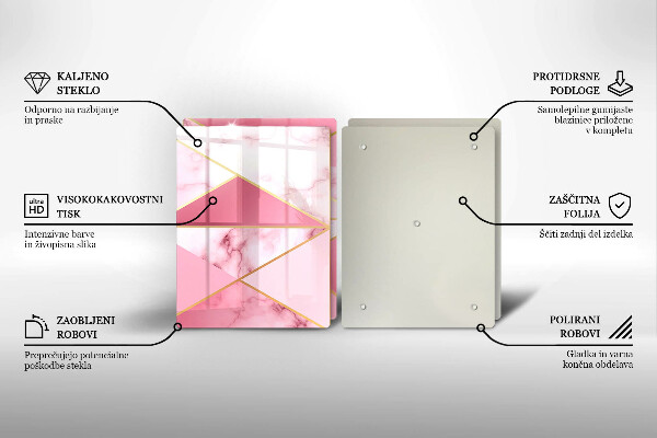 Glas Herdabdeckplatte Geometrischer Marmor