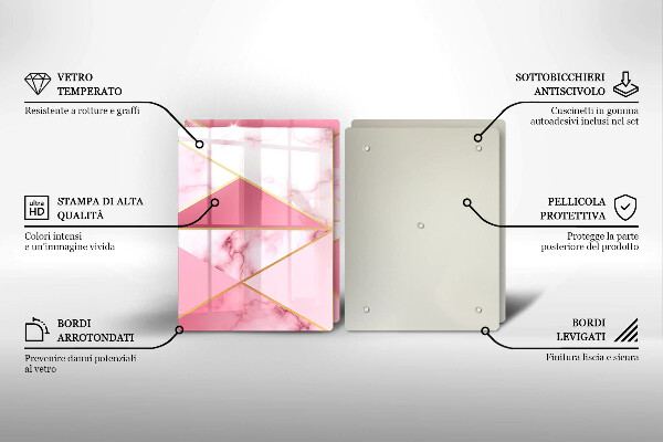 Glas Herdabdeckplatte Geometrischer Marmor