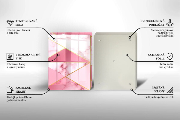 Glas Herdabdeckplatte Geometrischer Marmor