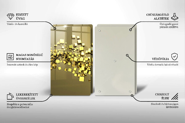 Glas Herdabdeckplatte Abstrakte 3D-Geometrie