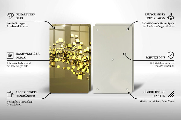 Glas Herdabdeckplatte Abstrakte 3D-Geometrie