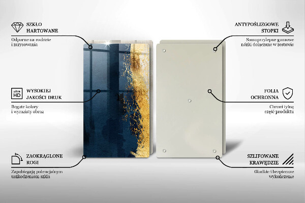 Glas Herdabdeckplatte Goldabstraktion