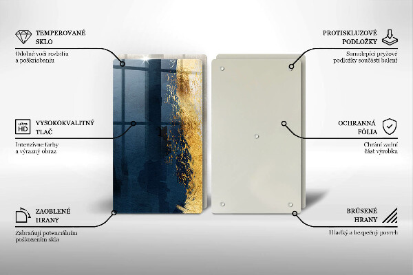 Glas Herdabdeckplatte Goldabstraktion