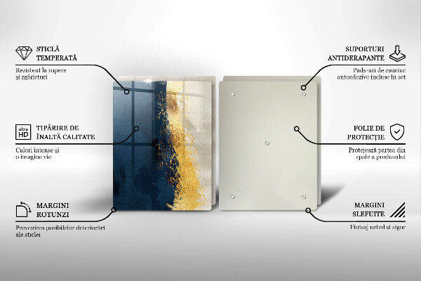 Glas Herdabdeckplatte Goldabstraktion