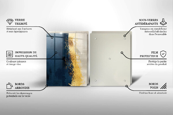 Glas Herdabdeckplatte Goldabstraktion