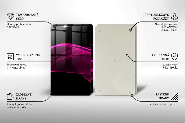 Glas Herdabdeckplatte Rosa Abstraktion