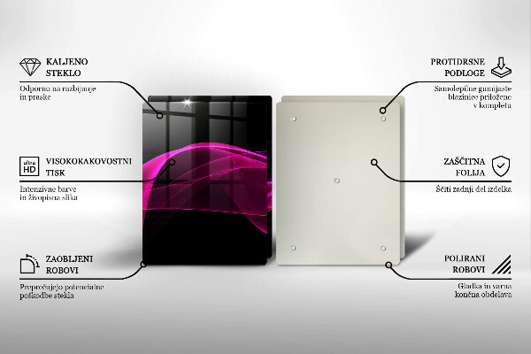 Glas Herdabdeckplatte Rosa Abstraktion