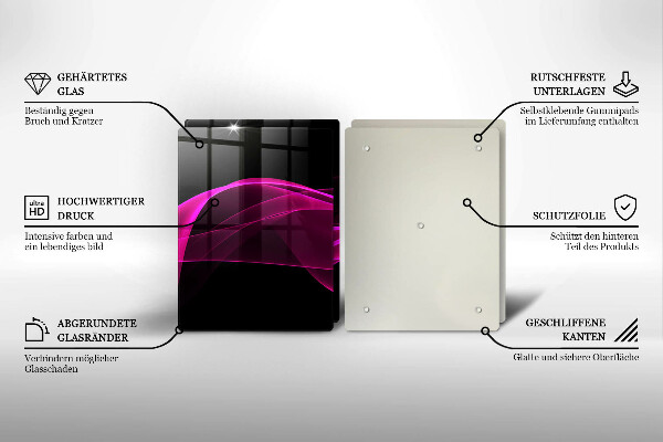 Glas Herdabdeckplatte Rosa Abstraktion