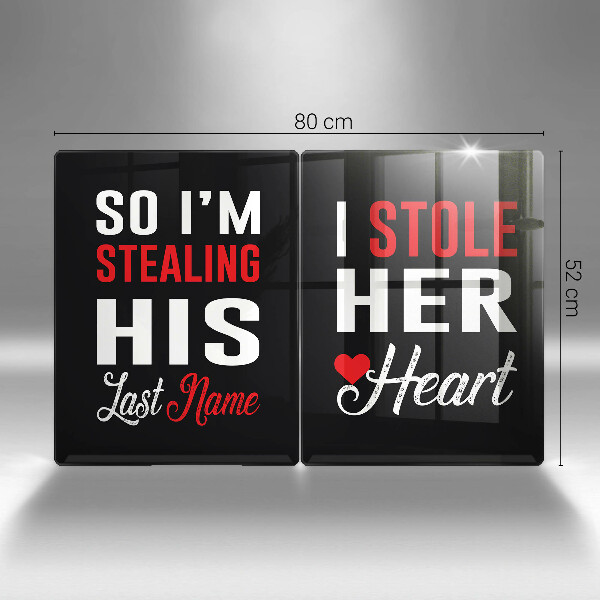 Glas Herdabdeckplatte Inschrift Satz Muster