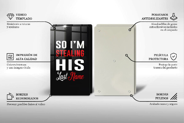 Glas Herdabdeckplatte Inschrift Satz Muster