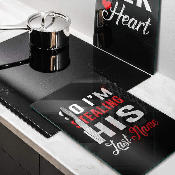 Glas Herdabdeckplatte Inschrift Satz Muster