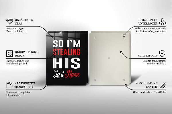 Glas Herdabdeckplatte Inschrift Satz Muster