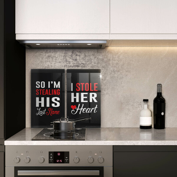 Glas Herdabdeckplatte Inschrift Satz Muster