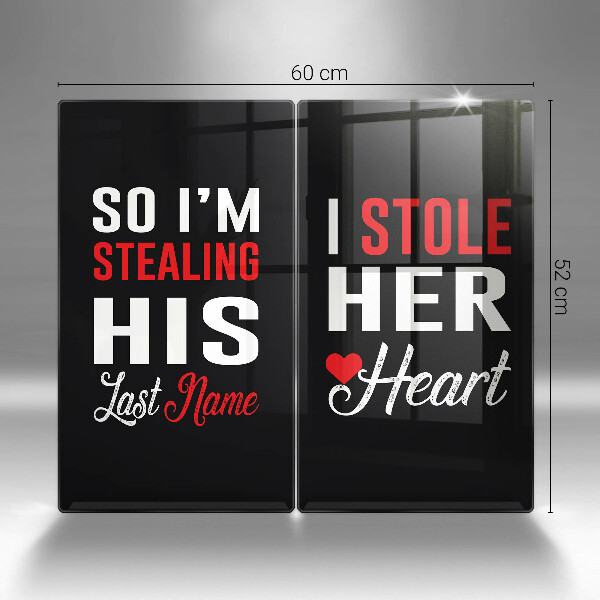 Glas Herdabdeckplatte Inschrift Satz Muster