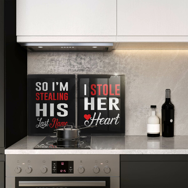 Glas Herdabdeckplatte Inschrift Satz Muster