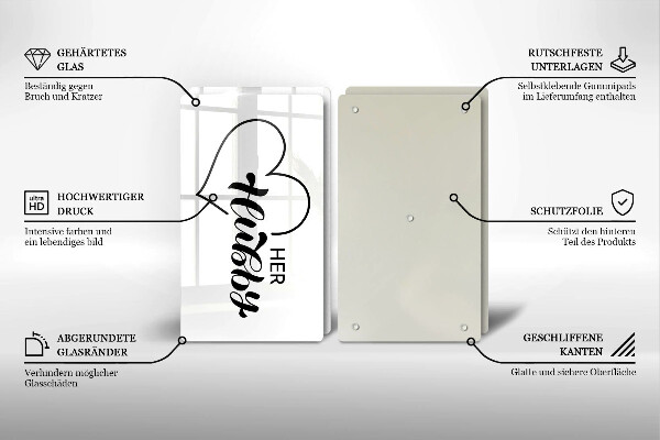 Glas Ceranfeldabdeckung Inschrift Satz Muster