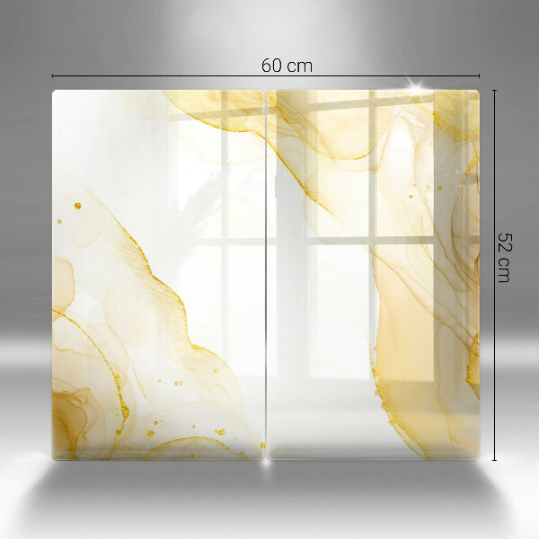 Glas Herdabdeckplatte Goldene Abstraktion