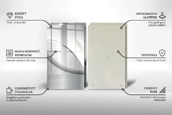 Glas Herdabdeckplatte Abstraktes Liniendesign