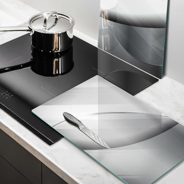 Glas Herdabdeckplatte Abstraktes Liniendesign