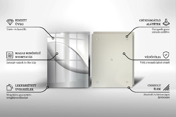 Glas Herdabdeckplatte Abstraktes Liniendesign