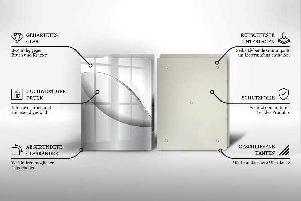 Glas Herdabdeckplatte Abstraktes Liniendesign