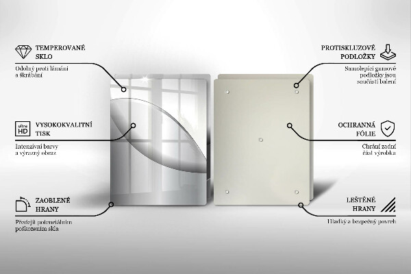 Glas Herdabdeckplatte Abstraktes Liniendesign