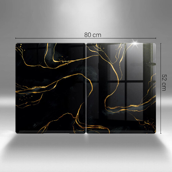 Glas Herdabdeckplatte Schwarzer Marmor