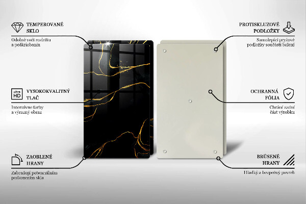 Glas Herdabdeckplatte Schwarzer Marmor