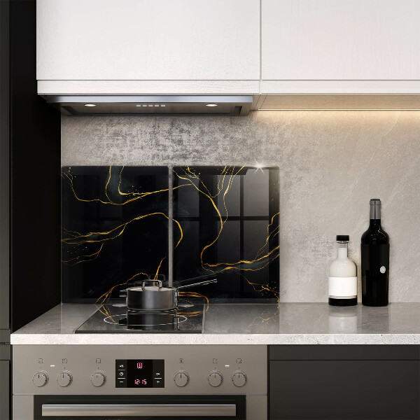 Glas Herdabdeckplatte Schwarzer Marmor