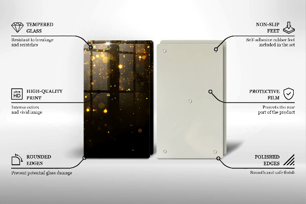 Glas Ceranfeldabdeckung Goldglitter