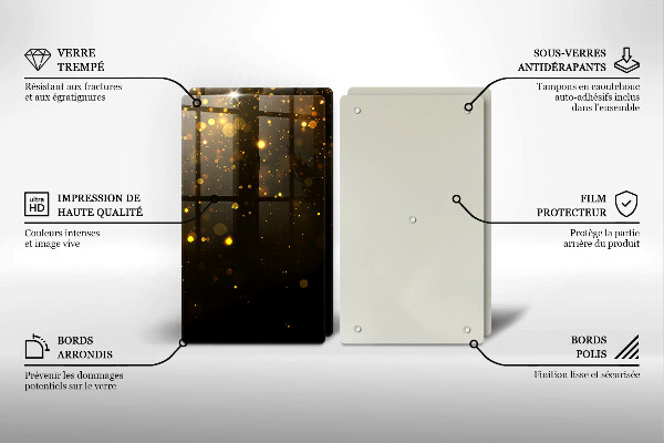 Glas Ceranfeldabdeckung Goldglitter