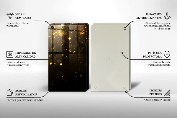 Glas Ceranfeldabdeckung Goldglitter