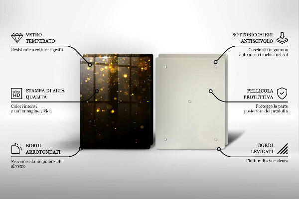 Glas Ceranfeldabdeckung Goldglitter