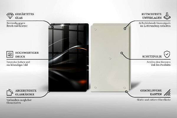 Glas Ceranfeldabdeckung Abstraktes 3D-Design