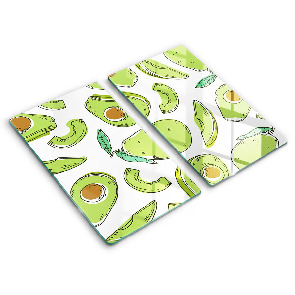 Glas Herdabdeckplatte Avocado und Birne