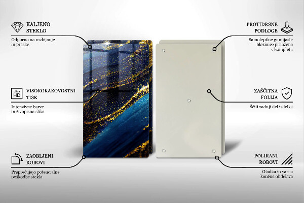 Glas Ceranfeldabdeckung Marineblaue Abstraktion