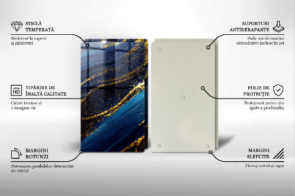 Glas Ceranfeldabdeckung Marineblaue Abstraktion