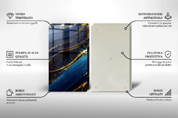 Glas Ceranfeldabdeckung Marineblaue Abstraktion